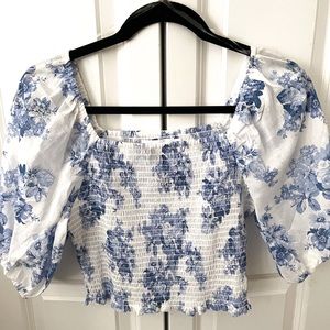 VICI Collection- All at Once Cotton Smocked Top